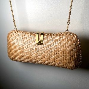 Vintage Italian made clutch with golden handle